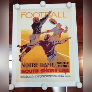 Notre Dame Football South Shore Line Train South Bend Poster 14"x18" Indiana new